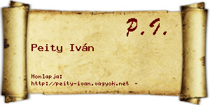 Peity Iván névjegykártya